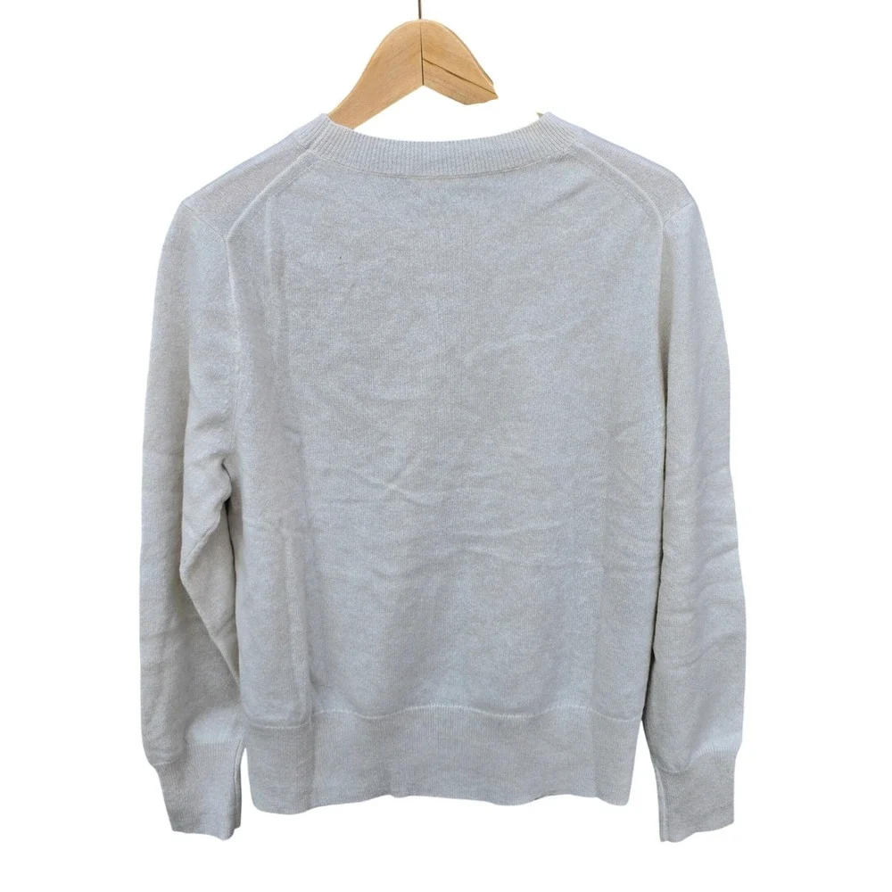 J. Crew NWOT‎ Cashmere Crewneck Sweater Natural Cream Lightweight Large